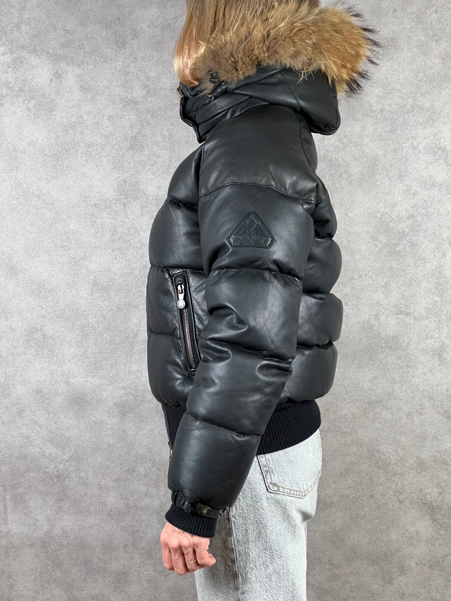 Doudoune Pyrenex Navy Noir en Cuir - très rare - 7